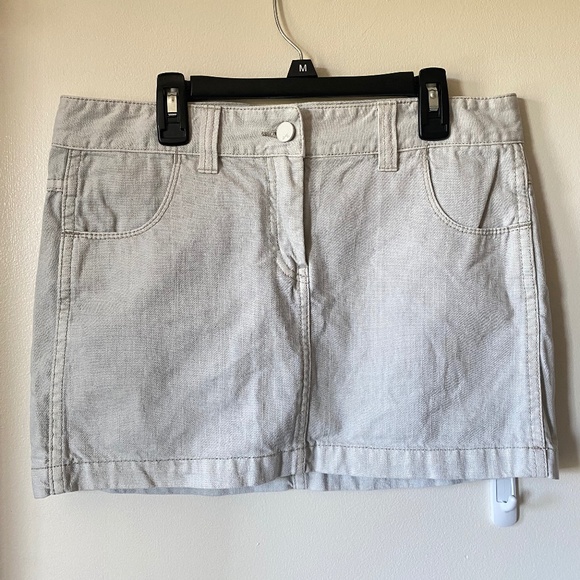 French Connection Gray Beige Mini Jean Skirt - Picture 1 of 8